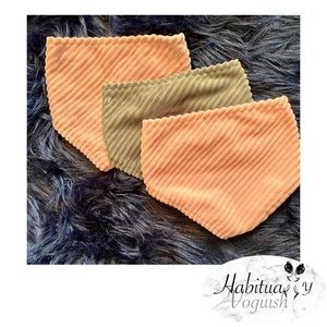 3 velvet bib bundle, NWOT, 2 pink & 1 grey. Excell